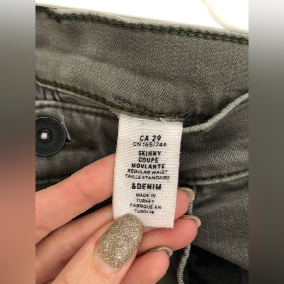 H&M Denim skinny green/gray jeans pants - Picture 2 of 5